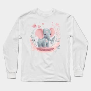 This playful pachyderm is making our hearts melt Long Sleeve T-Shirt